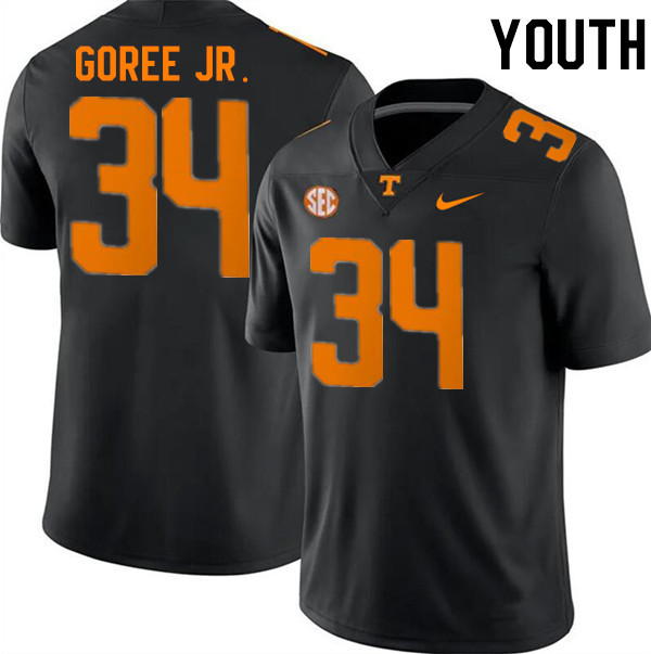 Youth #34 Marcus Goree Jr. Tennessee Volunteers College Football Jerseys Stitched-Black
